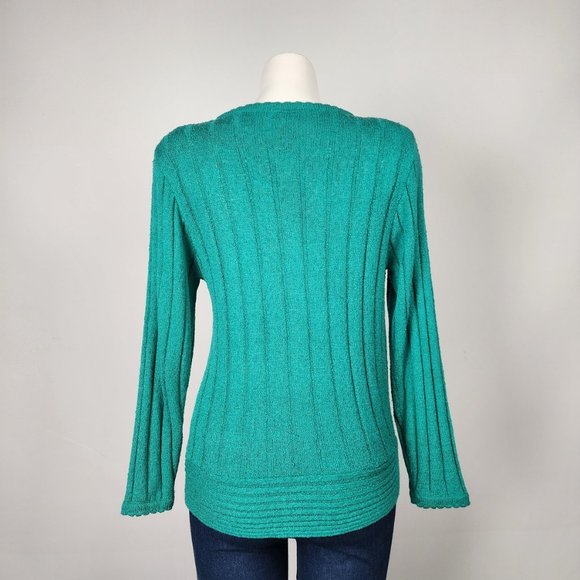 Vintage Just Nort Green knit Beaded Sweater - Picture 7 of 11
